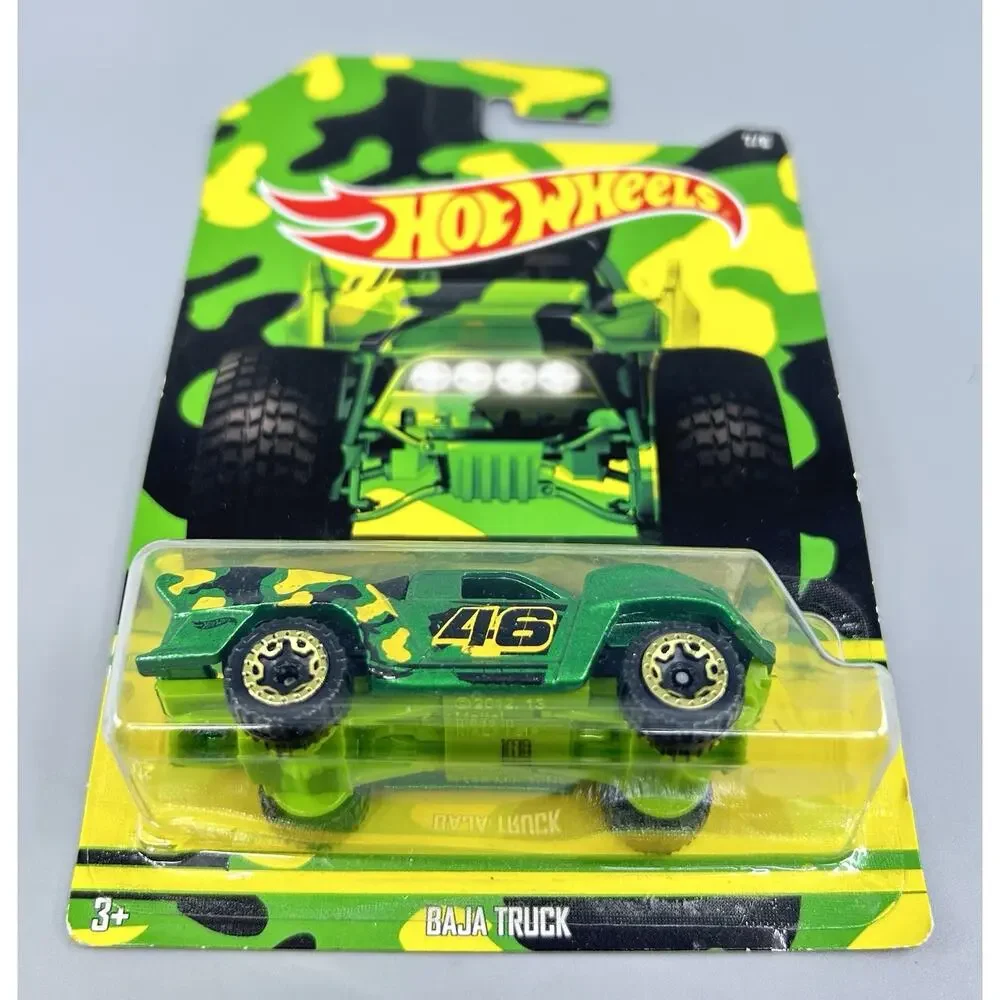 Hot Wheels BAJA TRUCK Camouflage Series 7/8 Green Yellow 1:64 Diecast Mattel NOC